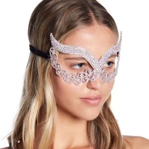 NATASHA ACCESSORIES Iridescent Crystal Eye Mask